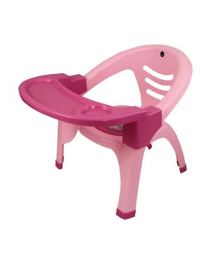 Sukhson India Small Baby Chair with Whistle Sound Removable Front Food and Safety Tray (Pink)
