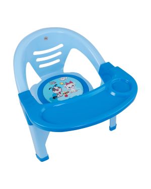 Sukhson India Small Baby Chair with Whistle Sound Removable Front Food and Safety Tray (Blue)