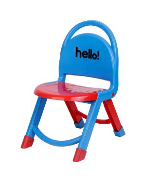 Sukhson India Hello Kids Foldable Chair Plastic Chair (Finish Color – Red, Pre-assembled)