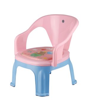 Sukhson India Kids Strong and Durable Plastic Chair with Cushion Base Plastic Chair (Finish Color – Pink, DIY(Do-It-Yourself))