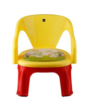 Sukhson India Kids Strong and Durable Plastic Chair with Cushion Base Plastic Chair (Finish Color – Yellow, DIY(Do-It-Yourself))