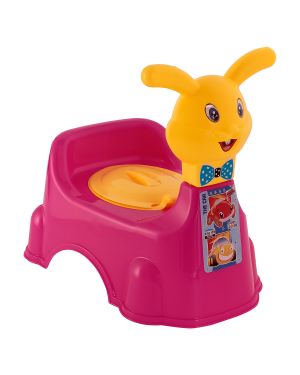 Sukhson India Rabbit Baby Potty Training Seat- Chair for Kids-Infant Potty Toilet Chair with Removable Tray for Babies | Potty Chair Cum Seat Potty Seat for Kids (Dark Pink)