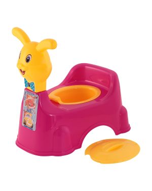 Sukhson India Rabbit Baby Potty Training Seat- Chair for Kids-Infant Potty Toilet Chair with Removable Tray for Babies | Potty Chair Cum Seat Potty Seat for Kids (Dark Pink)