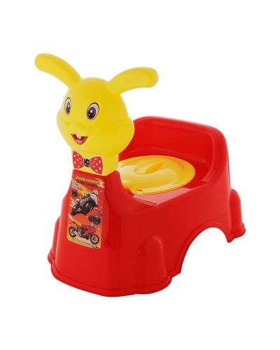 Sukhson India Rabbit Baby Potty Training Seat- Chair for Kids-Infant Potty Toilet Chair with Removable Tray for Babies | Potty Chair Cum Seat Potty Seat for Kids (Red)