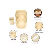 Sukhson India Plastic Storage Basket Box Organizer for Jars, Bottle, Fruits, Vegetable, Utensils -Set of 4 Pieces (Size – 28 X 26 X 10 cm), Plastic Fruit & Vegetable Basket (Beige)