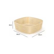 Sukhson India Plastic Storage Basket Box Organizer for Jars, Bottle, Fruits, Vegetable, Utensils -Set of 4 Pieces (Size – 28 X 26 X 10 cm), Plastic Fruit & Vegetable Basket (Beige)