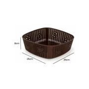 Sukhson India Plastic Storage Basket Box Organizer for Jars, Bottle, Fruits, Vegetable, Utensils -Set of 4 Pieces (Size – 28 X 26 X 10 cm), Plastic Fruit & Vegetable Basket (Brown)