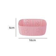 Sukhson India Plastic Storage Basket Box Organizer for Jars, Bottle, Fruits, Vegetable, Utensils -Set of 4 Pieces (Size – 28 X 26 X 10 cm), Plastic Fruit & Vegetable Basket (Pink)