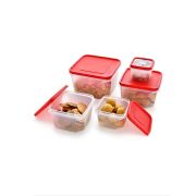 Sukhson India Boxxy Storage Container with Lid Set of 5 pcs in 5 diffrent Sizes – Red