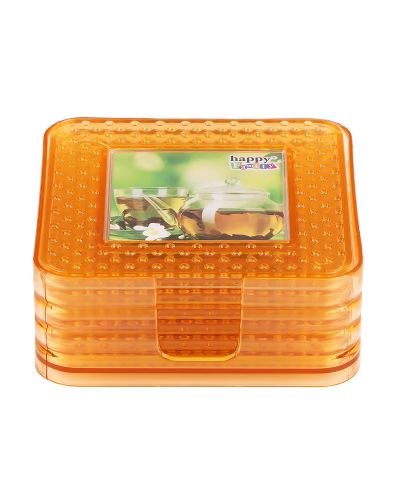 Sukhson India Diamond Coaster with stand – set of 6 – Yellow