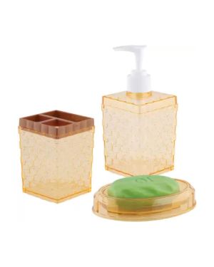 Sukhson India Plastic Bathroom Set (Pack of 3) – EMERALD (Beige)