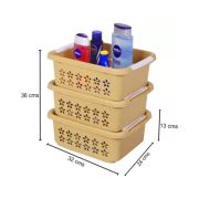 Sukhson India Plastic Finland_Stkb_Bkt_Cream_M_3Set Storage Basket (Pack of 3)