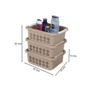 Sukhson India Plastic Finland_Stkb_Bkt_L-Beige_M_3Set Storage Basket (Pack of 3)