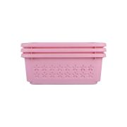 Sukhson India Plastic Finland_Stkb_Bkt_Pnk_L_3Set Storage Basket (Pack of 3)
