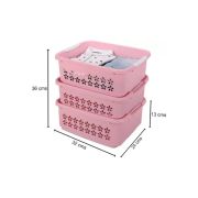 Sukhson India Plastic Finland_Stkb_Bkt_Pnk_M_3Set Storage Basket (Pack of 3)