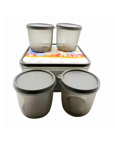 Sukhson India Plastic Utility Container  – 5100 ml (Pack of 5, Grey)