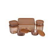 Sukhson India Plastic Grocery Container  – 4850 ml (Pack of 7, Brown)