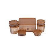 Sukhson India Plastic Grocery Container  – 4850 ml (Pack of 7, Brown)