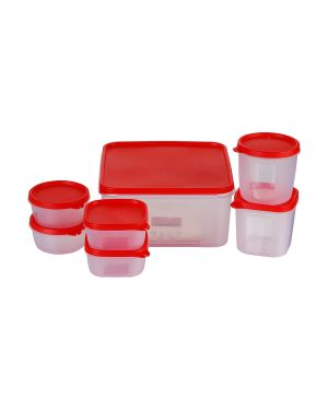 Sukhson India Plastic Grocery Container  – 4850 ml (Pack of 7, Clear)