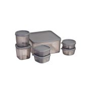 Sukhson India Plastic Grocery Container  – 4850 ml (Pack of 7, Grey)