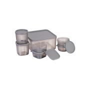 Sukhson India Plastic Grocery Container  – 4850 ml (Pack of 7, Grey)