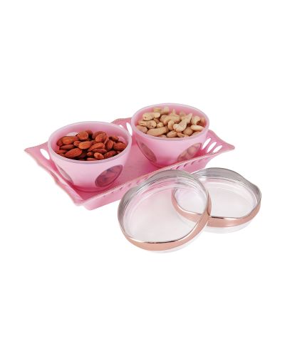 Sukhson India Plastic Grocery Container  – 200 ml (Pack of 3, Pink)