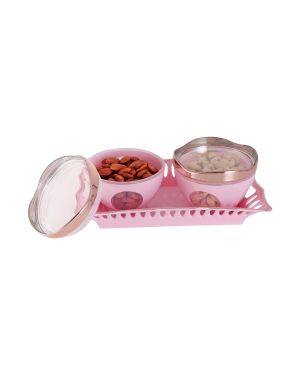 Sukhson India Plastic Grocery Container  – 200 ml (Pack of 3, Pink)