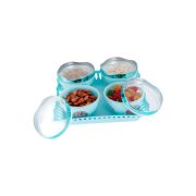 Sukhson India Plastic Grocery Container  – 400 ml (Pack of 5, Blue)