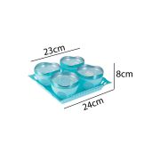 Sukhson India Plastic Grocery Container  – 400 ml (Pack of 5, Blue)
