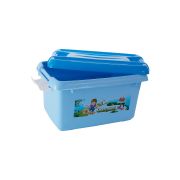 Sukhson India Plastic BPA Free Multipurposes with Lid Storage Basket (Pack of 2) | Blue