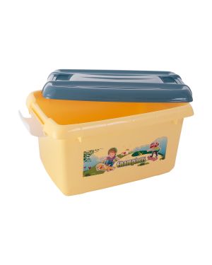 Sukhson India Plastic BPA Free Multipurposes with Lid Storage Basket (Pack of 2) | Yellow