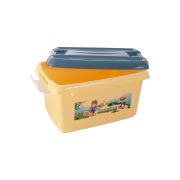 Sukhson India Plastic BPA Free Multipurposes with Lid Storage Basket (Pack of 2) | Yellow