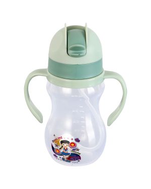 Sukhson India Little Champ Baby Sipper with Soft Silicone Straw with Lid cover for Kids | 250ml – Green
