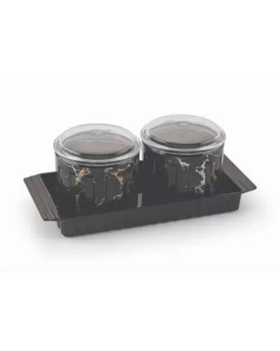 Sukhson India Plastic Grocery Container  – 400 ml (Pack of 3, Brown)
