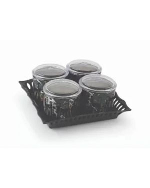Sukhson India Plastic Grocery Container  – 800 ml (Pack of 5, Brown)