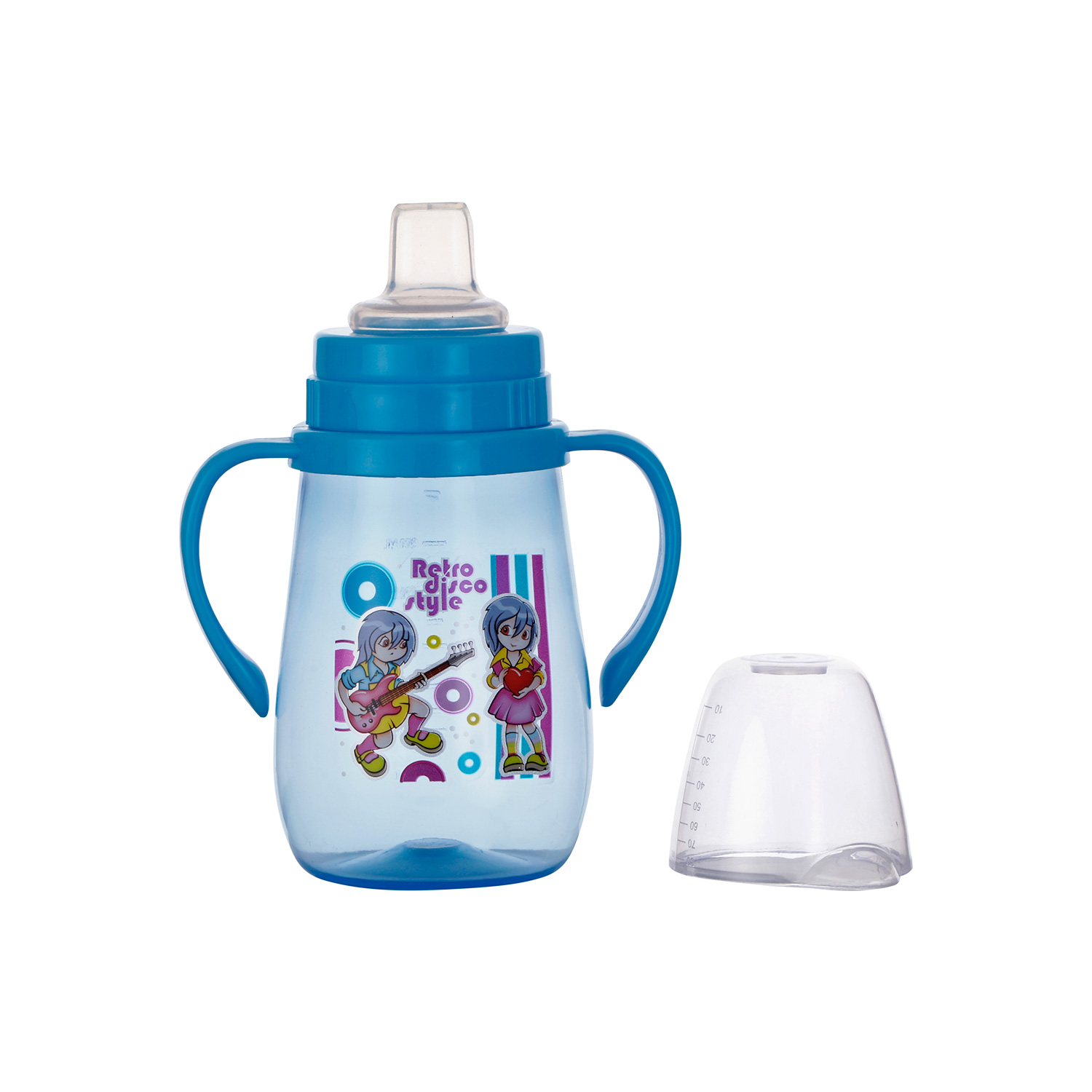 Sukhson India Peach Baby Sipper with Soft Silicone Straw with Lid cover for Kids | 350ml – Blue