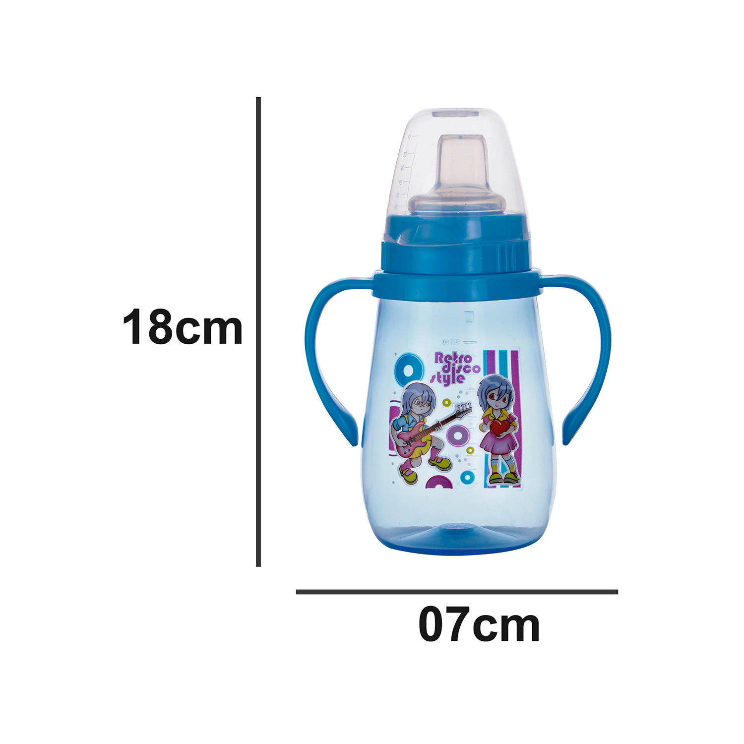 Sukhson India Peach Baby Sipper with Soft Silicone Straw with Lid cover for Kids | 350ml – Blue