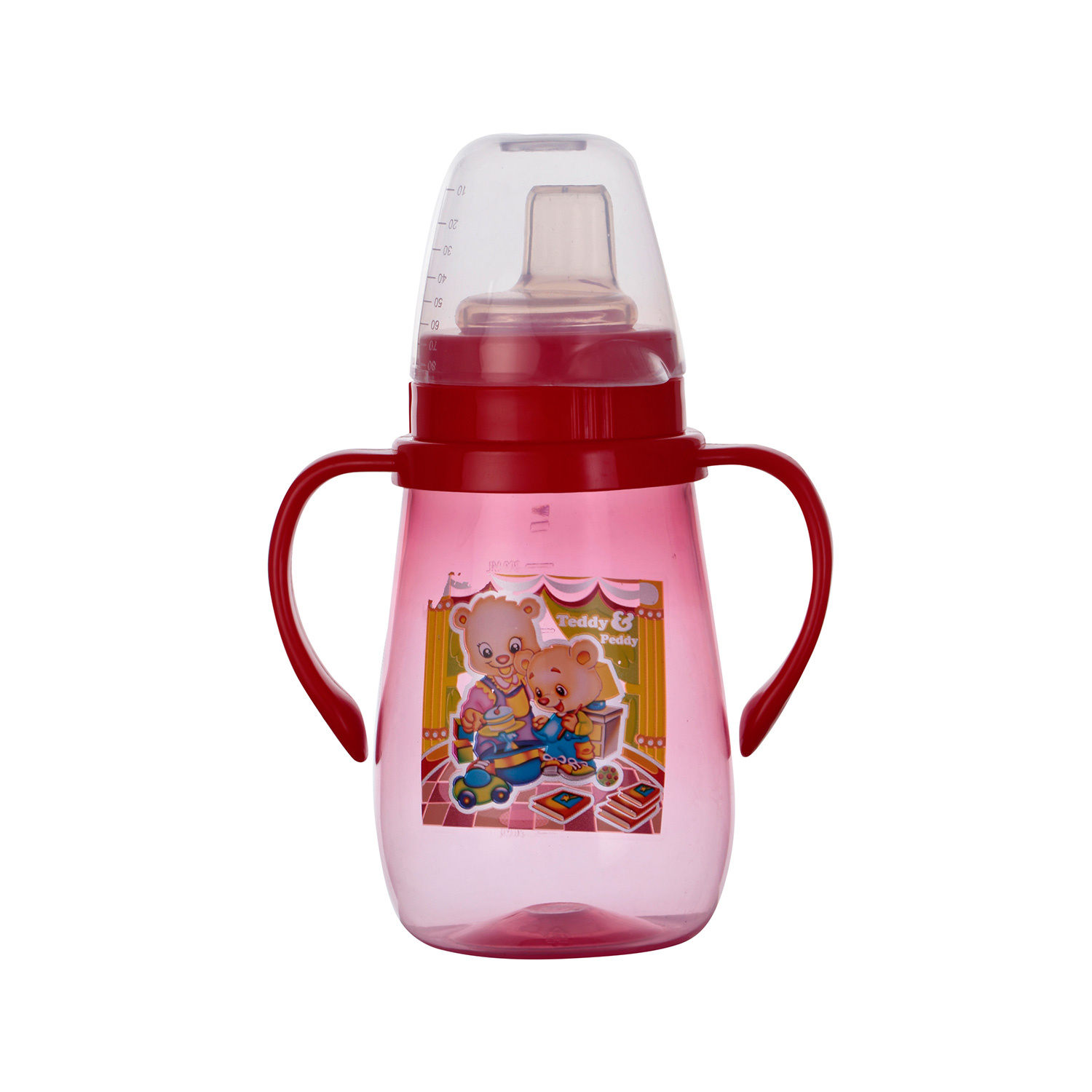 Sukhson India Peach Baby Sipper with Soft Silicone Straw with Lid cover for Kids | 350ml – Pink