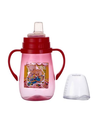 Sukhson India Peach Baby Sipper with Soft Silicone Straw with Lid cover for Kids | 350ml – Pink