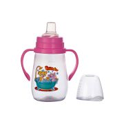 Sukhson India Peach Baby Sipper with Soft Silicone Straw with Lid cover for Kids | 350ml – Clear