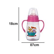 Sukhson India Peach Baby Sipper with Soft Silicone Straw with Lid cover for Kids | 350ml – Clear