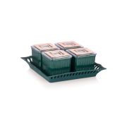 SUKHSON INDIA Multipurpose & Decorative Serving Set | 4 Bowl with Tray (Sensation-Dark Green)