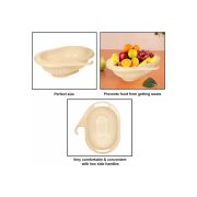 Sukhson India Veggie colander Washing Bowl and Strainer Colander (Oval-Beige Pack of 1)