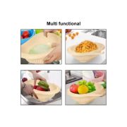 Sukhson India Veggie colander Washing Bowl and Strainer Colander (Oval-Beige Pack of 1)