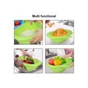 Sukhson India Veggie colander Washing Bowl and Strainer Colander (Oval-Green Pack of 1)