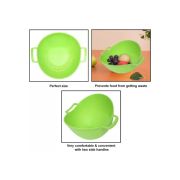 Sukhson India Veggie colander Washing Bowl and Strainer Colander (Round-Green Pack of 1)