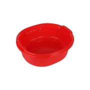 Sukhson India Westside colander Washing Bowl and Strainer Colander with Tub-Red