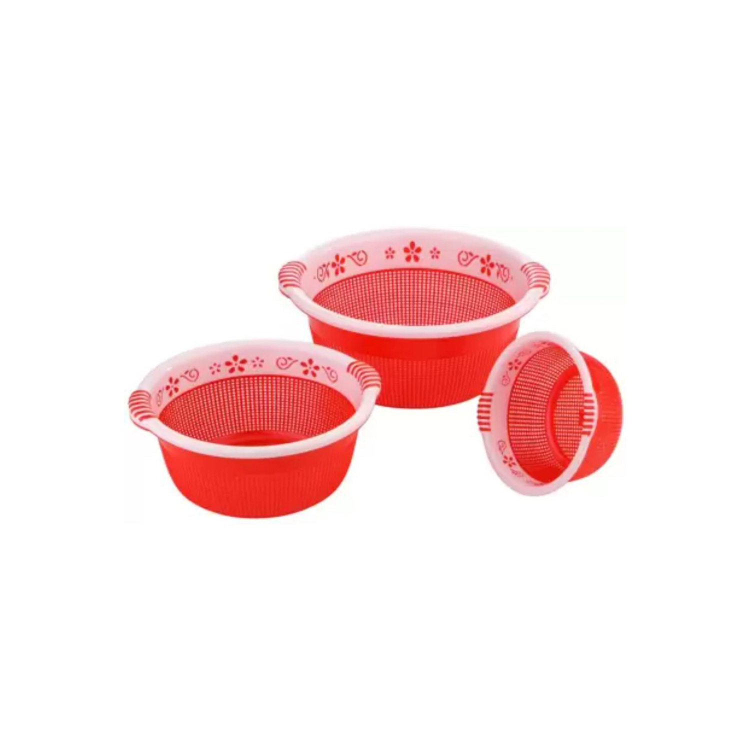 Sukhson India Plastic Fruit & Vegetable Basket (Red)