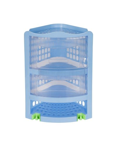 SUKHSON INDIA Plastic Wall Mount Bathroom Corner Extra Large Corner Cabinet Multipurpose Kitchen Bathroom Storage Rack Box Rack Shelff (Blue)