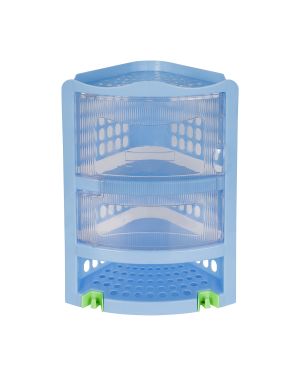 SUKHSON INDIA Plastic Wall Mount Bathroom Corner Extra Large Corner Cabinet Multipurpose Kitchen Bathroom Storage Rack Box Rack Shelff (Blue)